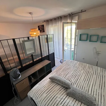 Grand Studio, Coin Nuit Separe, Terrasse Et Garage Privatif דירה רויאן